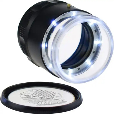 Kính lúp cầm tay có thước đo Terino MG-75A (10x, đèn led, kèm pin sạc) - Hàng chính hãng