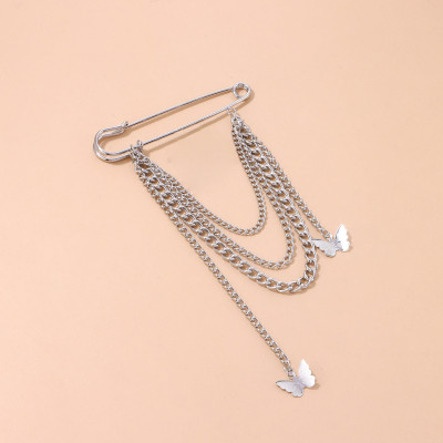 Cài áo xích chuỗi titan thả tua rua cánh bướm sành điệu ấn tượng sang trọng lịch lãm trẻ trung