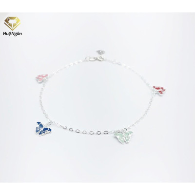 Lắc chân bạc Ý 925 Huệ Ngân-Cánh Bướm Mùa Xuân JL040