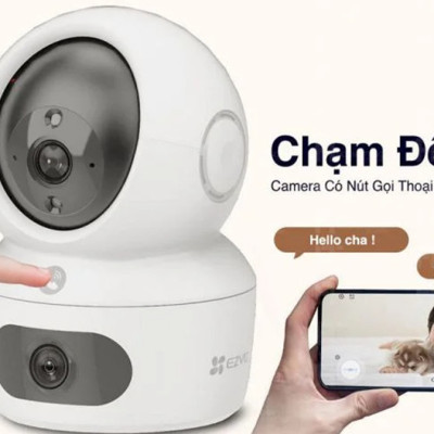 Camera 2 Mắt trong nhà EZVIZ H7C 8MP có màu ban đêm, quay 360 độ, đàm thoại 2 chiều-Hàng chính hãng