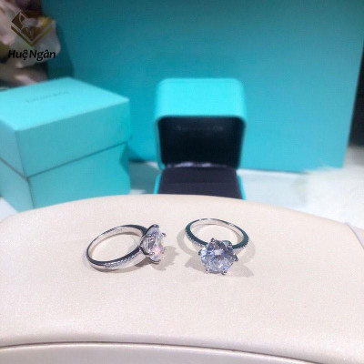 Nhẫn bạc Ý 925 Huệ Ngân - 6 chấu đính đá 8li RR1663