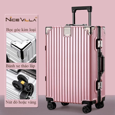 [Size 24 inch] Vali Khung Nhôm Vân Nhám Chống Trầy Xước NiceVilla