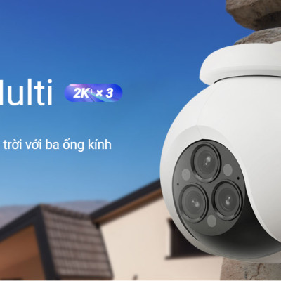 Camera WiFi EZVIZ H80F 3 ống kính 2K 4MP siêu nét cả ngày lẫn đêm, có màu đêm, AI phát hiện người - Hàng chính hãng