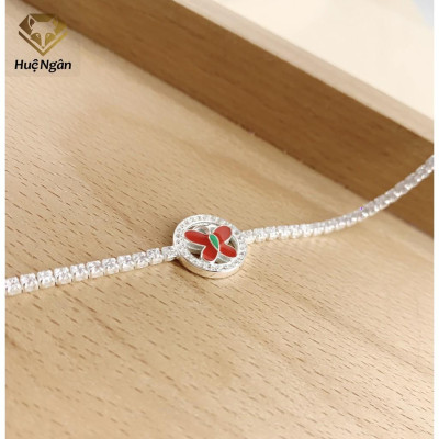 Lắc tay bạc 925 Huệ Ngân - Uyên Ương Hồ Điệp X18