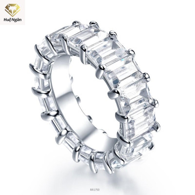 Nhẫn bạc 925 Huệ Ngân - Đá vuông đính vòng tròn RR1750