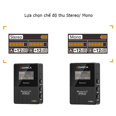 Comica BoomX-D Pro D1 / Pro D2 - Micro Không Dây 2.4G, Bộ Nhớ Trong 8GB, Phạm Vi 100m Dùng Cho Máy Ảnh, Điện Thoại, Laptop - Hàng Chính Hãng