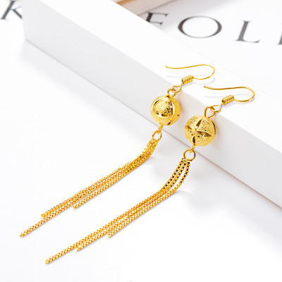 Bông tai nữ mạ 18k dáng dài kiểu Cẩm tú cầu T1