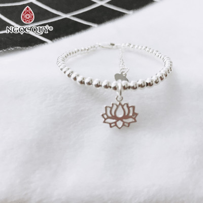 Lắc bi bạc hoa sen - Ngọc Quý Gemstones
