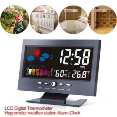 Đồng Hồ LED Để Bàn Báo Thức Cảm Biến Âm Thanh, Màn Hình LCD Có Báo Nhiệt Độ, ĐÈN TRANG TRÍ , ĐỒNG HỒ TREO TƯỜNG