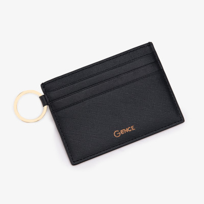 Ví Đựng Thẻ Card Đeo Chìa Khóa Túi Xách GENCE D01 Chật Liệu Da Bò Cao Cấp