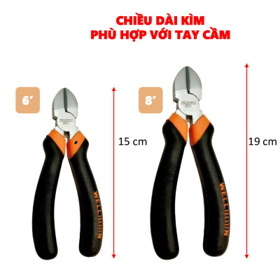 Kìm cắt dây - Kìm cắt dây điện đa năng, tay cầm bọc nhựa cao cấp - Cắt đường kính sản phẩm đến 150mm ( 6 inch )