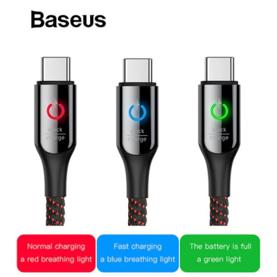 Dây Cáp sạc Type-C tự ngắt Baseus C Shape Light (2.4A, LED, Intelligent power-off) -  Hàng chính hãng