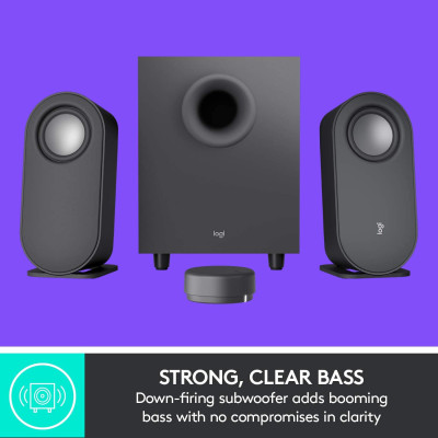 Loa máy tính không dây Logitech Z407 - Âm thanh 2.1, công suất 80W, đa kết nối (USB, AUX, Bluetooth) - Hàng chính hãng