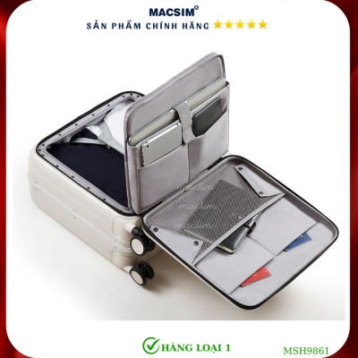 Vali cao cấp Macsim Hanke MSH9861 size 20 inch màu ghi - Hàng loại 1