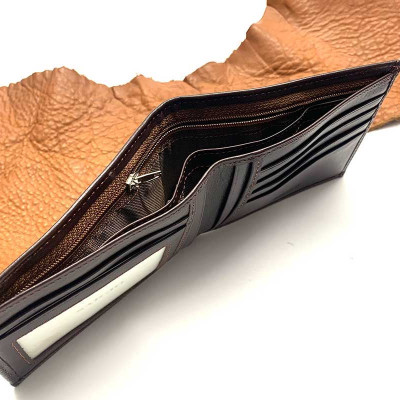 Ví Nam Da Bò NAPA Mềm Mại - Vân Tự Nhiên, Size Lớn, Thiết Kế Cổ Điển, Đơn Giản - Mỏng Nhẹ, Dáng Ngang - Gập 2, Ngăn Đựng Tiền Có Khóa Kéo, Nhiều Ngăn Để Giấy Tờ Tiện Dụng - Hàng Chính Hãng SAIGIO