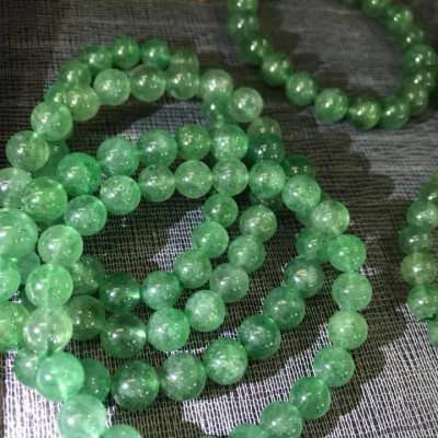 Vòng thạch anh dâu xanh tự nhiên 8mm nữ mệnh MỘC HOẢ ĐÁ TỰ NHIÊN ĐẸP 