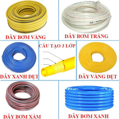 Bộ dây vòi xịt tưới cây, rửa xe 7-10M (cút nhựa nối nhựa xanh) 206843 