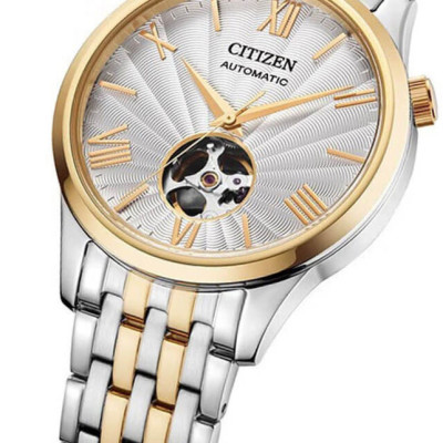 Đồng Hồ Nam Citizen Automatic NH9136-88A (40mm) - Cơ Lộ Máy - Dây Kim Loại - Kính Sapphire - Mặt Trắng
