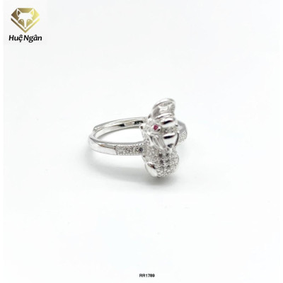 Nhẫn bạc Ý 925 Huệ Ngân - Tỳ hưu may mắn tài lộc RR1789