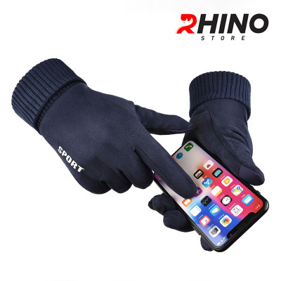 Găng tay da lộn giữ ấm mùa đông Rhino G801 nam nữ, chống gió