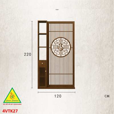 Vách ngăn phòng khách, vách ngăn tủ kệ bằng gỗm bình phong tranh 4VTK27 - NỘI THẤT LẮP RÁP VIENDONGADV