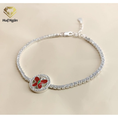 Lắc tay bạc 925 Huệ Ngân - Uyên Ương Hồ Điệp X18