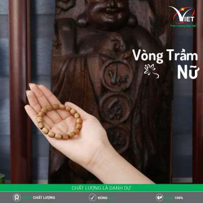 Vòng Trầm Thiên Nhiên Dành Cho Nữ - Kiểu Lu Thống - Mềm Mại - Hương Dịu Ngọt