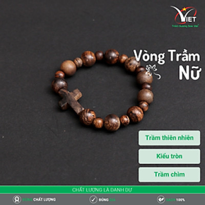 Vòng Trầm Nữ Thiên Nhiên Kiểu Tròn - Trầm Chìm - Sang Trọng Và Khác Biệt