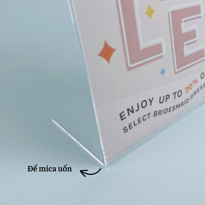 Kệ mica 1 mặt Enter F04-P 75x100mm A7 đứng, Kệ menu chữ L, Khung thông tin sản phẩm, Khung bảng giá, Kệ trưng bày để bàn