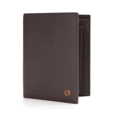 Bóp Da Nam Hàng Hiệu Chính Hãng Ví GENCE C13 Da Bò Cao Cấp Màu Nâu Dáng Dọc