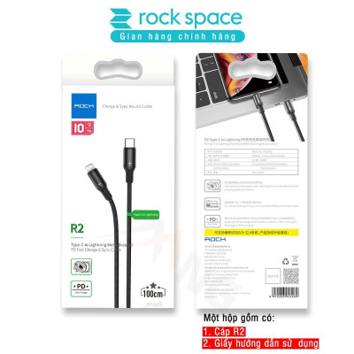 Dây Sạc Rockspace R2 dành cho Ip sạc nhanh PD 18W ,dây dù - Hàng chính hãng