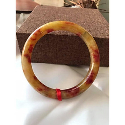 CHIẾC VÒNG ĐÁ MÃ NÃO TỨ QUÝ I 52 VÒNG MÀU VÀNG ĐỎ NỮ MỆNH THỔ MỆNH KIM 47KG ĐẾN 56 KG