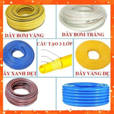 Bộ dây vòi xịt rửa xe, tưới cây, dọn dẹp nhà cửa 3-5m (cút đồng nối nhựa xanh) 206843