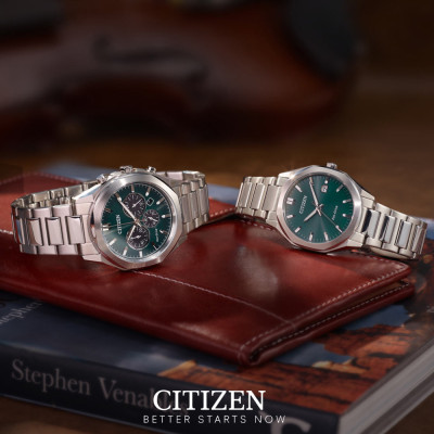 Đồng Hồ Citizen Nam Eco-Drive Dây Thép Không Gỉ BM7620-83X - Mặt Xanh (38mm)