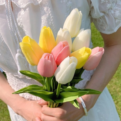 Hoa tulip giả - hoa tulip đủ màu - dài 30cm - Cây giả, hoa lụa Decor trang trí nhà cửa