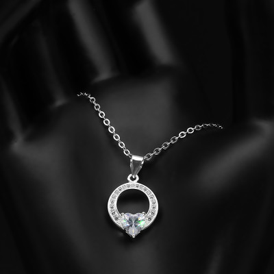 Dây Và Mặt Dây Chuyền Bạc Hiểu Minh DMD351 Trái tim và cầu vồng