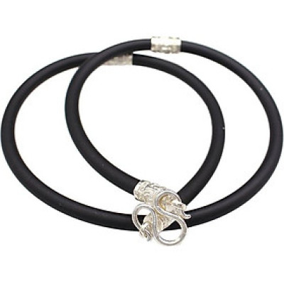 Dây Chuyền Nam Cao Su Bọc Bạc Bạc Hiểu Minh DCS038t