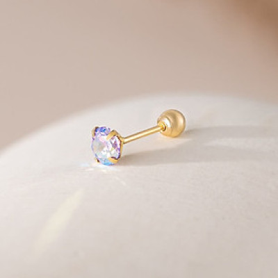 Khuyên Tai Vàng 14KY Lavender Aurora CZ (V0186) - MOON Jewelry