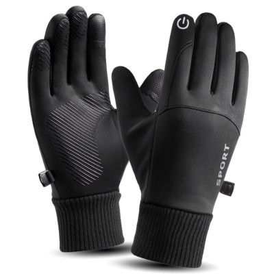 Găng tay da nam mùa đông cảm ứng chống nước lót nỉ lông chất liệu da cao cấp không bong nổ GTN07