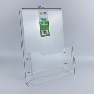 Khay đựng giấy, Hộc đựng tờ rơi, Kệ mica nhiều giấy 1 ngăn Enter C01 210x300mm A4 đứng 2mm