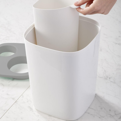 Hộp đựng rác Joseph Joseph xám JJ705140, ngăn chia rác cho phép bạn phân loại chất thải phòng tắm có thể tái chế và không thể tái chế