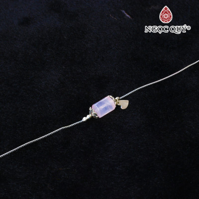 Lắc bạc đốt trụ thạch anh hồng mệnh hỏa, thổ - Ngọc Quý Gemstones
