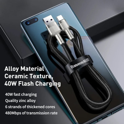 Cáp sạc nhanh Baseus Cafule Series Metal Data Cable USB to Type-C 66W CAKF- Hàng chính hãng