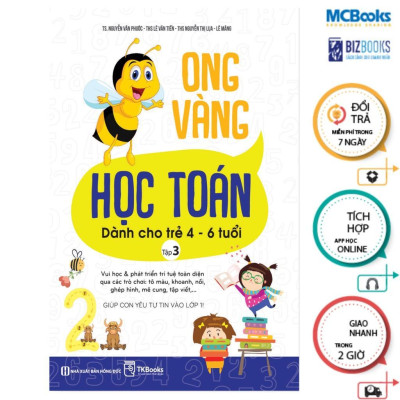 Sách - Ong Vàng Học Toán Dành Cho Trẻ 4 - 6 Tuổi - Tập 3 + 4 - Combo 2 Cuốn - MCBooks