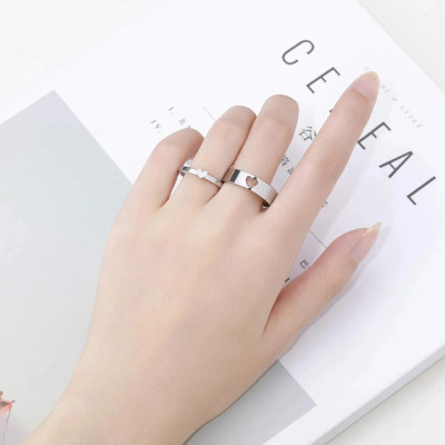Nhẫn Nữ Bạc 925 Hình Trái Tim Đơn Giản Mảnh Mai BẠC HIỂU MINH NU477N