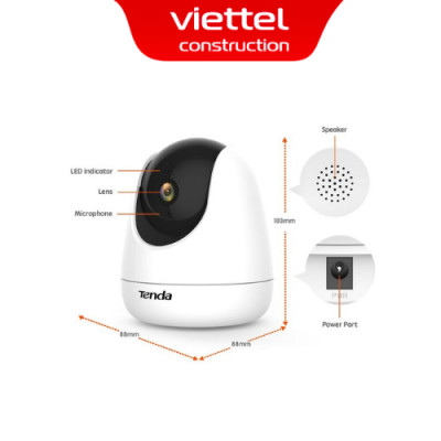 Camera wifi Tenda CP3 Full HD 1080P hỗ trợ tiếng Việt - Hàng nhập khẩu