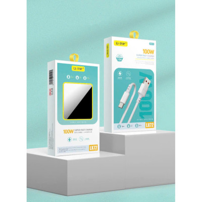 Dây sạc LI-TOP LX72 Công suất 100W chân Type C, Kim Ánh cho dùng thử 30 ngày, Kim Ánh bảo Hàng chính hãng 12 tháng