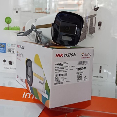 Camera HDTVI Thân ColorVu có mic 2MP HIKVISION DS-2CE12DF3T-FS chính hãng Nhà An Toàn