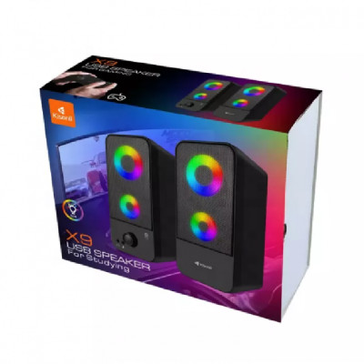 Loa 2.0 Kisonli X9 Black LED - Hàng chính hãng