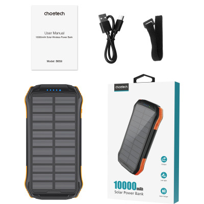 Sạc Dự Phòng Choetech B659 Năng Lượng Mặt Trời Tích Hợp Sạc không Dây 10.000mAh (HÀNG CHÍNH HÃNG)